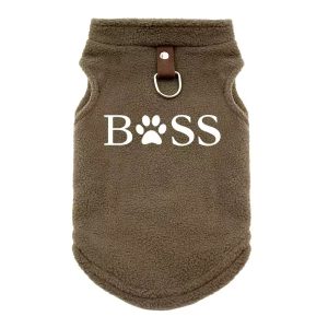 brown Who Is Your Boss Yorkie Coat