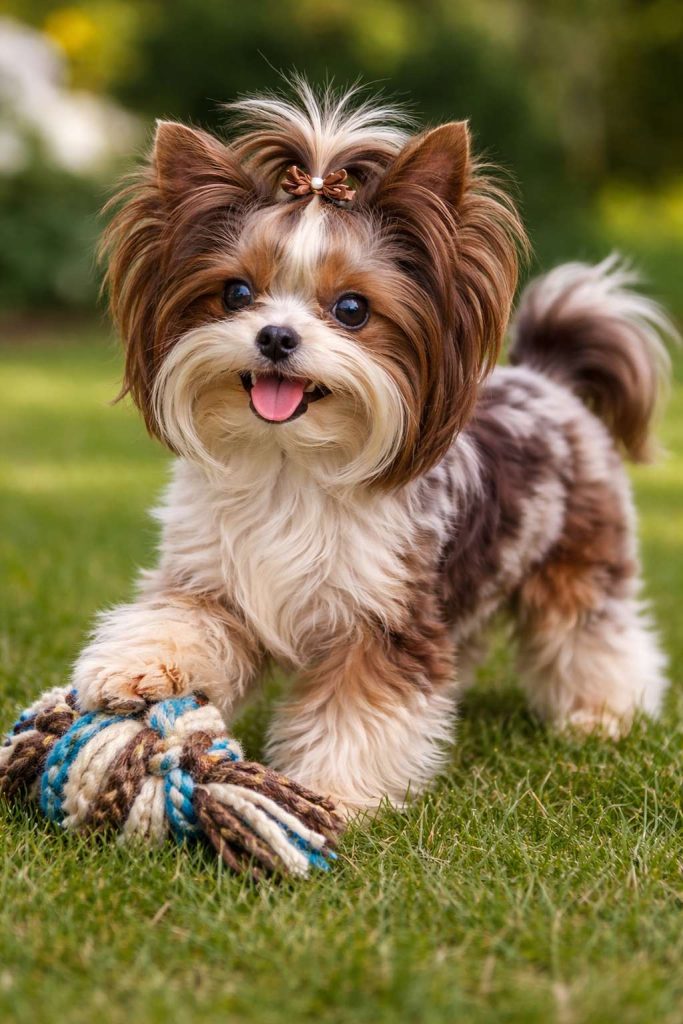 yorkie chocolate colored coat