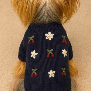 yorkie navy sweater