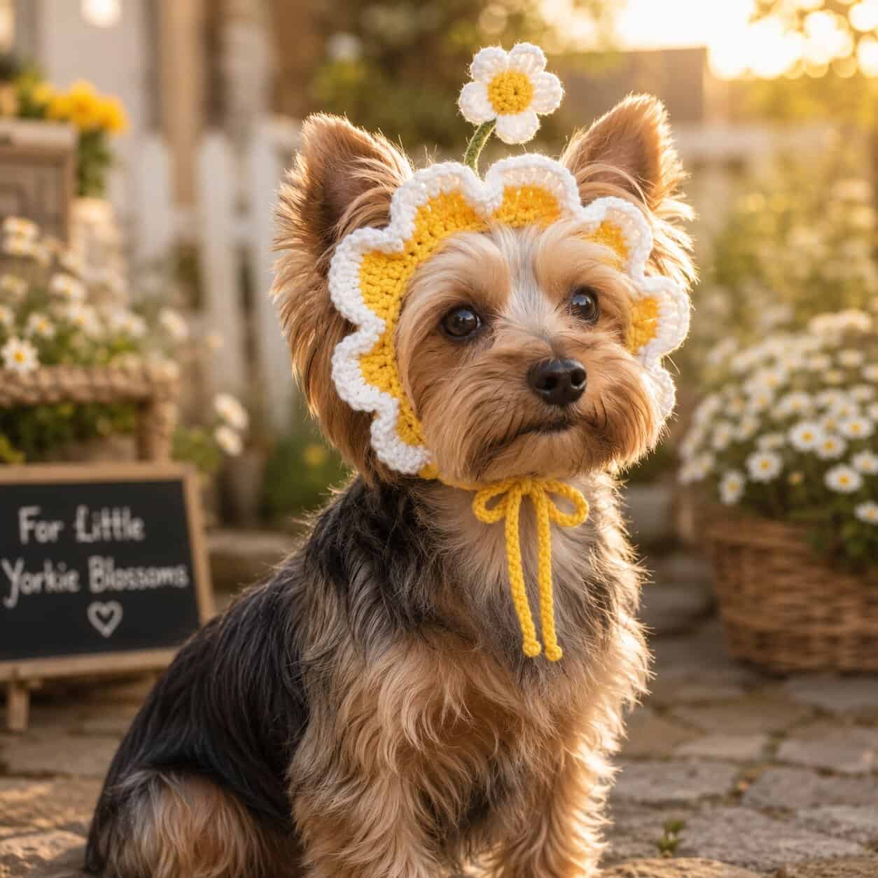 yorkie hat Yorkie Blossom Bonnet - Image 1